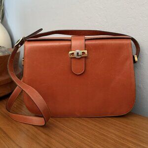 MARK CROSS Vintage Brown Leather Bag Purse Made In Italy